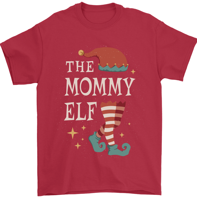 The Mommy Elf Funny Christmas Xmas Mens T-Shirt 100% Cotton Red