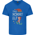 The Mommy Elf Funny Christmas Xmas Mens V-Neck Cotton T-Shirt Royal Blue