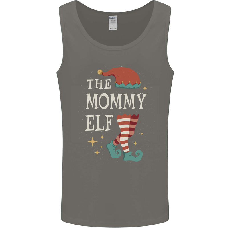 The Mommy Elf Funny Christmas Xmas Mens Vest Tank Top Charcoal