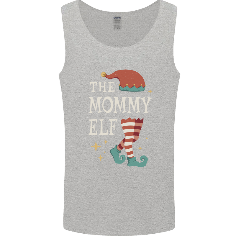 The Mommy Elf Funny Christmas Xmas Mens Vest Tank Top Sports Grey