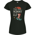 The Mommy Elf Funny Christmas Xmas Womens Petite Cut T-Shirt Black