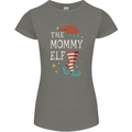 The Mommy Elf Funny Christmas Xmas Womens Petite Cut T-Shirt Charcoal