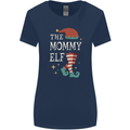 The Mommy Elf Funny Christmas Xmas Womens Wider Cut T-Shirt Navy Blue