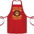 The More I Like My Dog Funny Cotton Apron 100% Organic Red