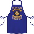The More I Like My Dog Funny Cotton Apron 100% Organic Royal Blue