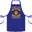 The More I Like My Dog Funny Cotton Apron 100% Organic Royal Blue