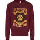 The More I Like My Dog Funny Kids Sweatshirt Jumper Maroon
