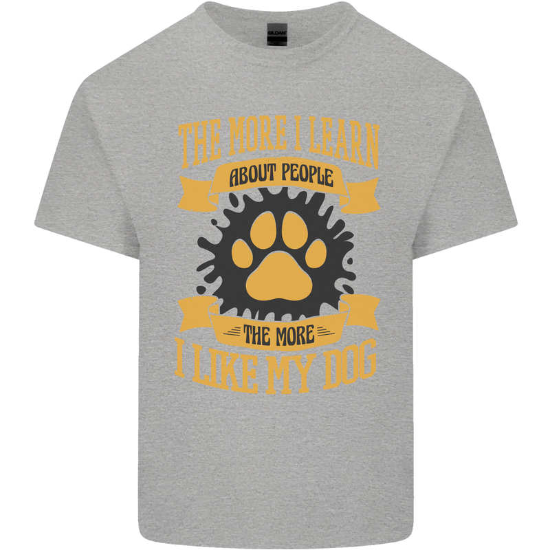 The More I Like My Dog Funny Kids T-Shirt Childrens Sports Grey