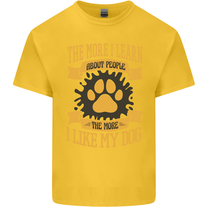 The More I Like My Dog Funny Kids T-Shirt Childrens Yellow