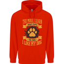 The More I Like My Dog Funny Mens 80% Cotton Hoodie Bright Red