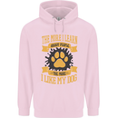 The More I Like My Dog Funny Mens 80% Cotton Hoodie Light Pink