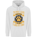 The More I Like My Dog Funny Mens 80% Cotton Hoodie White