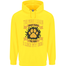 The More I Like My Dog Funny Mens 80% Cotton Hoodie Yellow