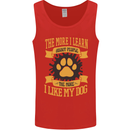 The More I Like My Dog Funny Mens Vest Tank Top Red
