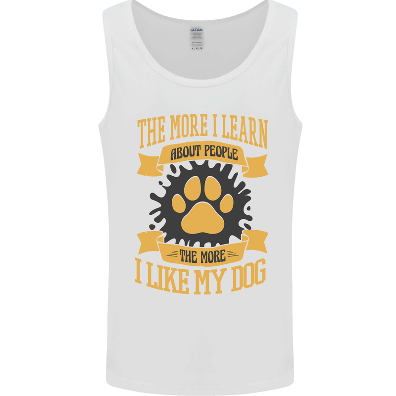 The More I Like My Dog Funny Mens Vest Tank Top White