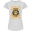 The More I Like My Dog Funny Womens Petite Cut T-Shirt White
