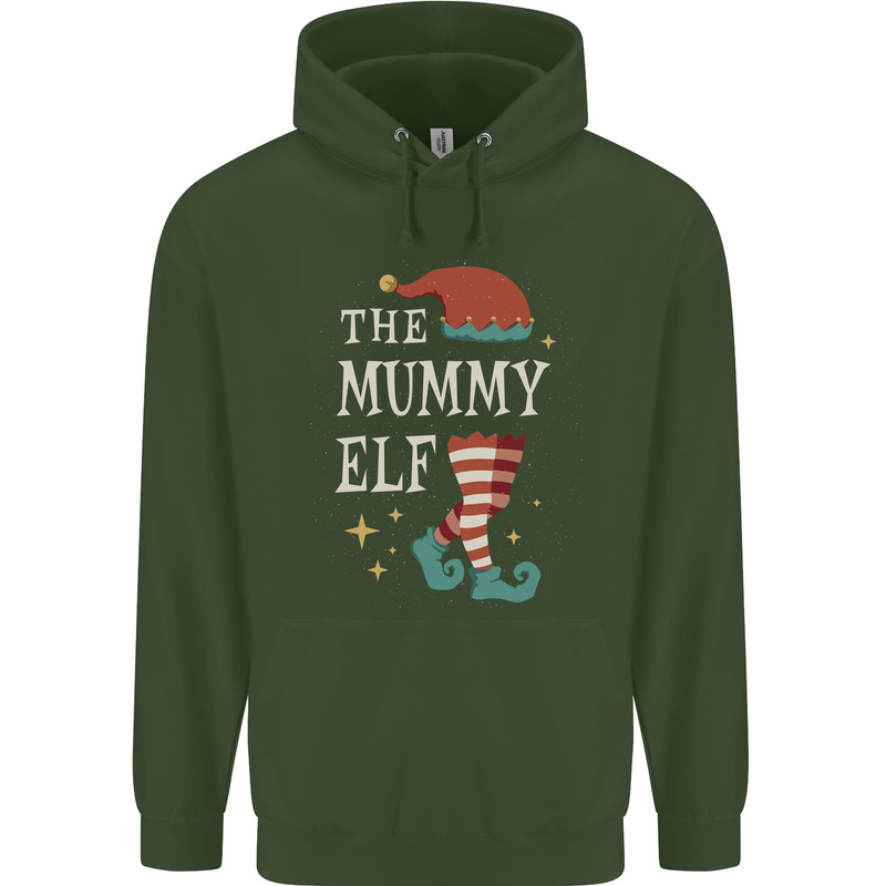 The Mummy Elf Funny Christmas Xmas Childrens Kids Hoodie Forest Green