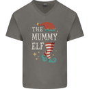 The Mummy Elf Funny Christmas Xmas Mens V-Neck Cotton T-Shirt Charcoal