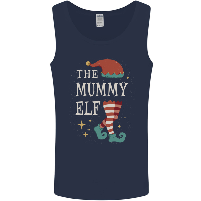 The Mummy Elf Funny Christmas Xmas Mens Vest Tank Top Navy Blue