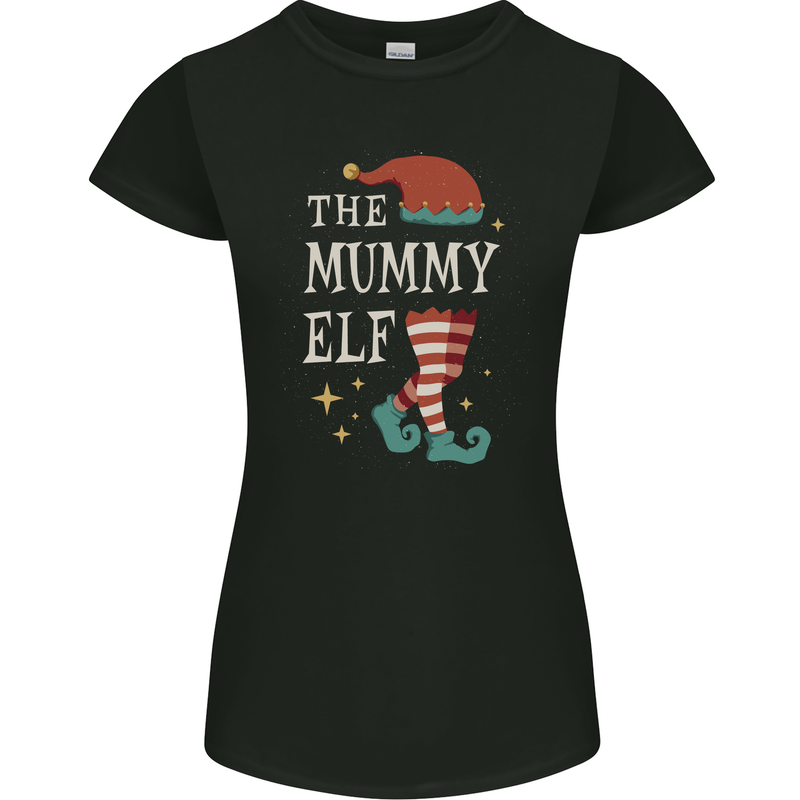 The Mummy Elf Funny Christmas Xmas Womens Petite Cut T-Shirt Black