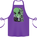 The Name is Al Alien Funny Movie Parody Cotton Apron 100% Organic Purple