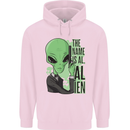 The Name is Al Alien Funny Movie Parody Mens 80% Cotton Hoodie Light Pink