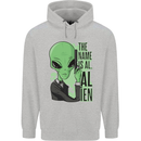 The Name is Al Alien Funny Movie Parody Mens 80% Cotton Hoodie Sports Grey