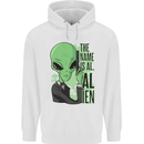 The Name is Al Alien Funny Movie Parody Mens 80% Cotton Hoodie White
