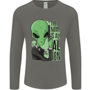 The Name is Al Alien Funny Movie Parody Mens Long Sleeve T-Shirt Charcoal