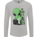 The Name is Al Alien Funny Movie Parody Mens Long Sleeve T-Shirt Sports Grey