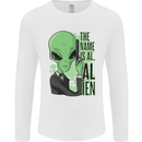 The Name is Al Alien Funny Movie Parody Mens Long Sleeve T-Shirt White