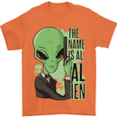 The Name is Al Alien Funny Movie Parody Mens T-Shirt 100% Cotton Orange