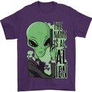 The Name is Al Alien Funny Movie Parody Mens T-Shirt 100% Cotton Purple