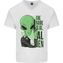 The Name is Al Alien Funny Movie Parody Mens V-Neck Cotton T-Shirt White