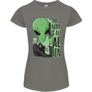 The Name is Al Alien Funny Movie Parody Womens Petite Cut T-Shirt Charcoal
