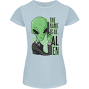 The Name is Al Alien Funny Movie Parody Womens Petite Cut T-Shirt Light Blue