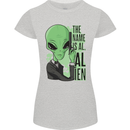 The Name is Al Alien Funny Movie Parody Womens Petite Cut T-Shirt Sports Grey