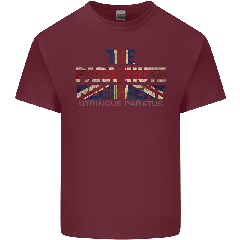 The Parachute Regiment Paras 1 2 3 4 SFSG Mens Cotton T-Shirt Tee Top Maroon