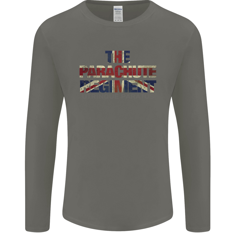 The Parachute Regiment Paras 1 2 3 4 SFSG Mens Long Sleeve T-Shirt Charcoal