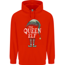 The Queen Elf Funny Christmas Xmas Childrens Kids Hoodie Bright Red