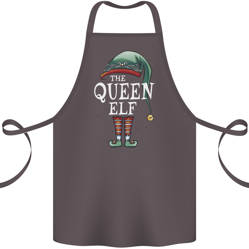 The Queen Elf Funny Christmas Xmas Cotton Apron 100% Organic Dark Grey