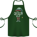 The Queen Elf Funny Christmas Xmas Cotton Apron 100% Organic Forest Green