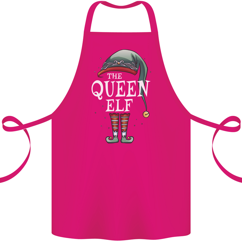 The Queen Elf Funny Christmas Xmas Cotton Apron 100% Organic Pink