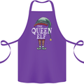 The Queen Elf Funny Christmas Xmas Cotton Apron 100% Organic Purple