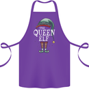The Queen Elf Funny Christmas Xmas Cotton Apron 100% Organic Purple