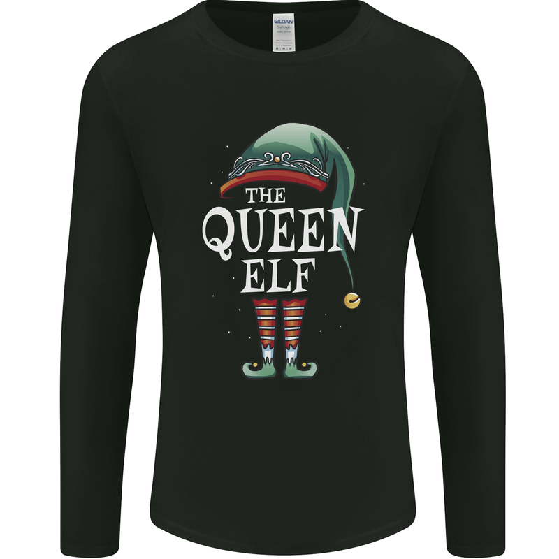 The Queen Elf Funny Christmas Xmas Mens Long Sleeve T-Shirt Black