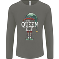 The Queen Elf Funny Christmas Xmas Mens Long Sleeve T-Shirt Charcoal