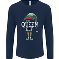 The Queen Elf Funny Christmas Xmas Mens Long Sleeve T-Shirt Navy Blue