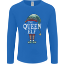 The Queen Elf Funny Christmas Xmas Mens Long Sleeve T-Shirt Royal Blue