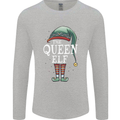 The Queen Elf Funny Christmas Xmas Mens Long Sleeve T-Shirt Sports Grey